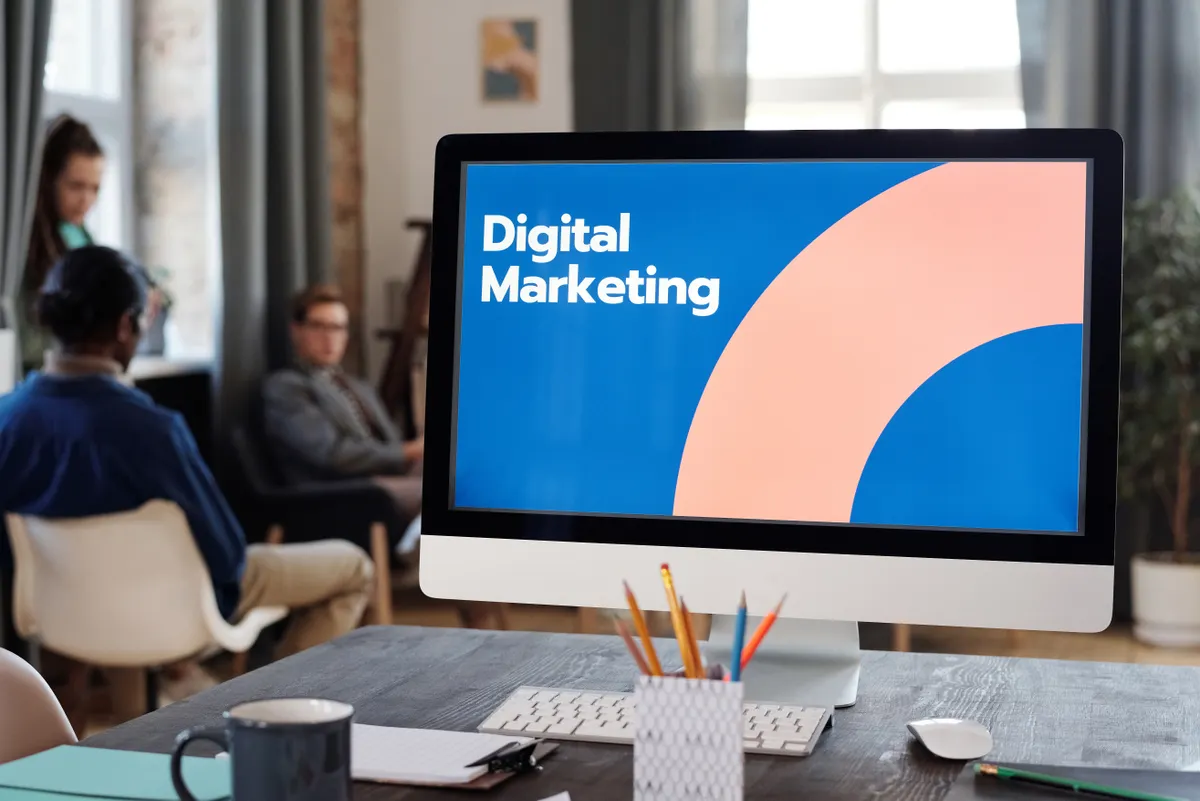 Computer screen showing digital marketing, relevant for checking AI SEO article writer reliability.