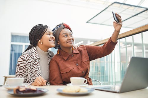 Two Women Taking Selfie