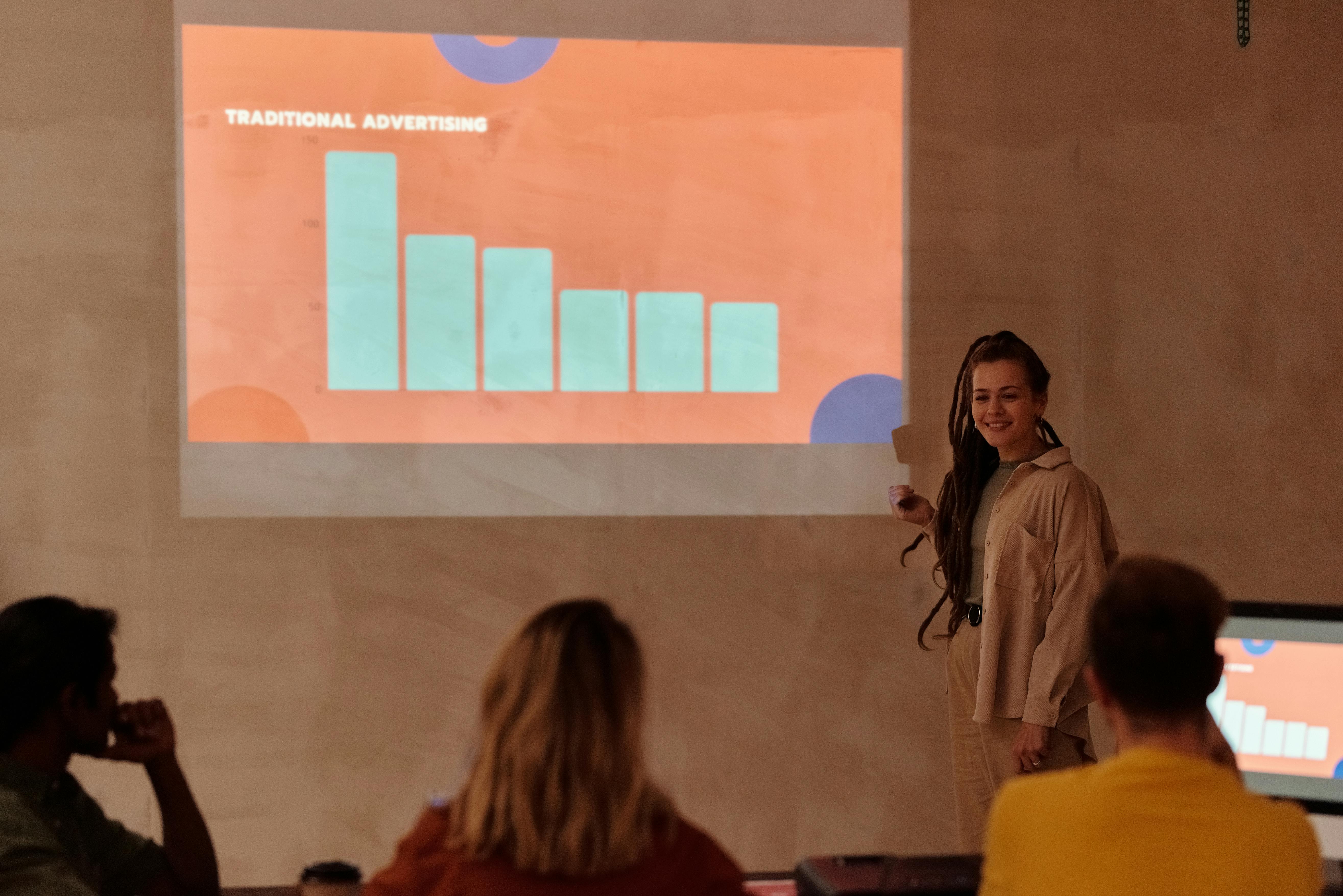 woman doing a business presentation