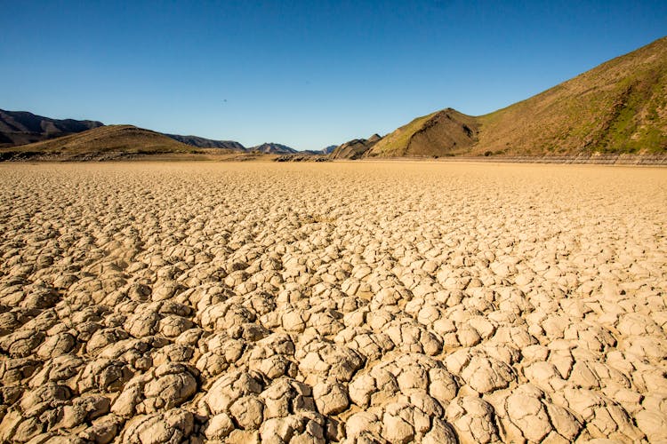 Dry Cracked Ground In Desert