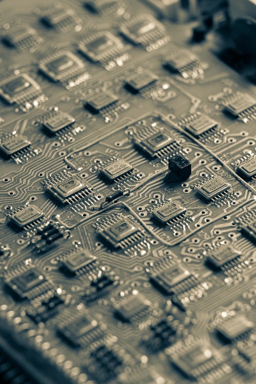 Circuit Board with Chips · Free Stock Photo