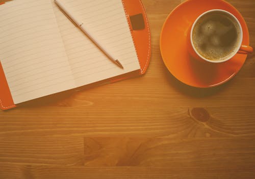 Orange Cup on Saucer