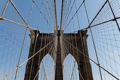 Fotobanka s bezplatnými fotkami na tému Brooklyn Bridge, drôt, most