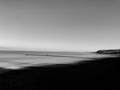 Sea waves rolling on sandy shore in daylight