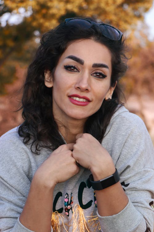 Woman in Gray Sweater