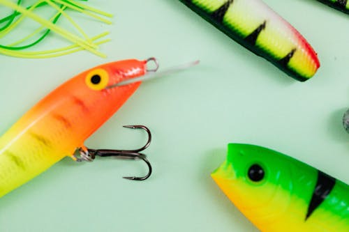 Free Fish Bait with Metal Hook Stock Photo