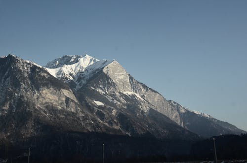 Snow Covered Mountain Under the Blue Sky