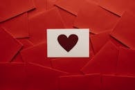 Red Heart On White Paper