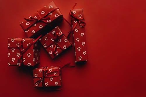 Red Gifts on Red Surface