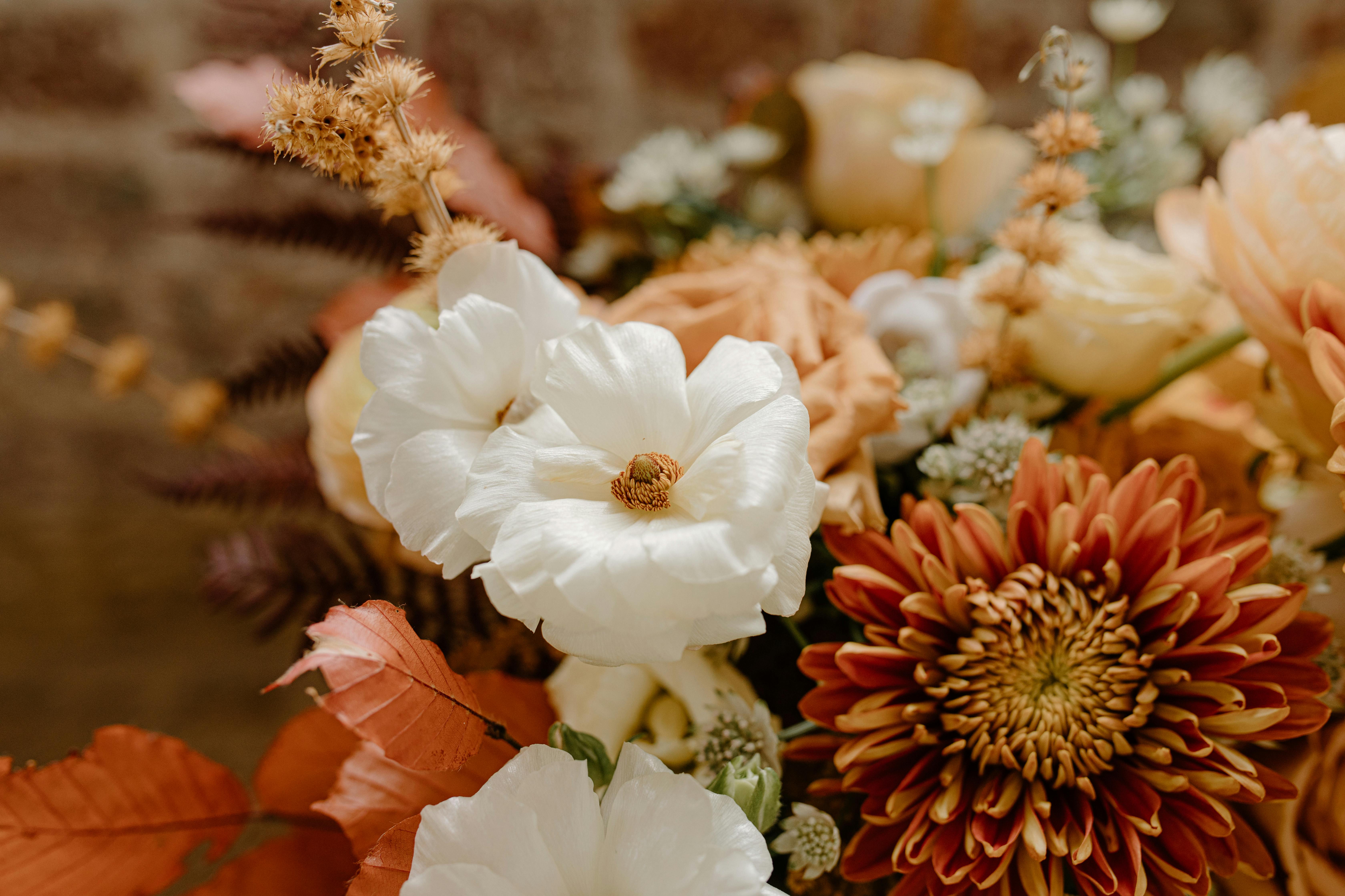 fragrant flowers in bouquet for event