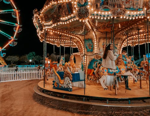 Gratis lagerfoto af belyst, fairground ride, forlystelsespark