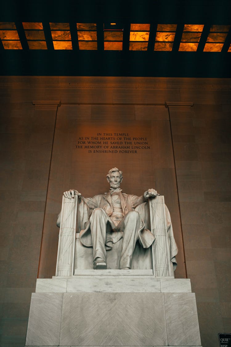 Seated Sculpture Of The 16th President Of The United States Abraham Lincoln