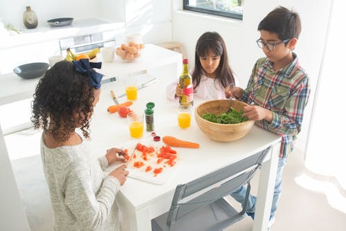 Children Preparing Food 