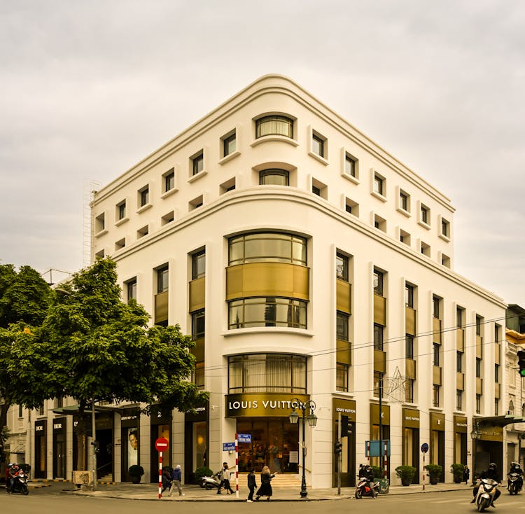 Luxury Clothing Store On A Street Corner