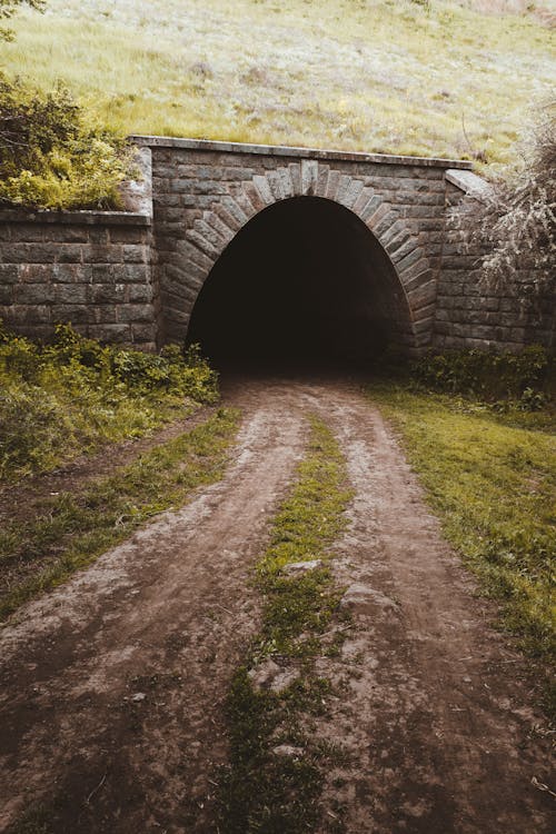 Rural path leading to tunnel
