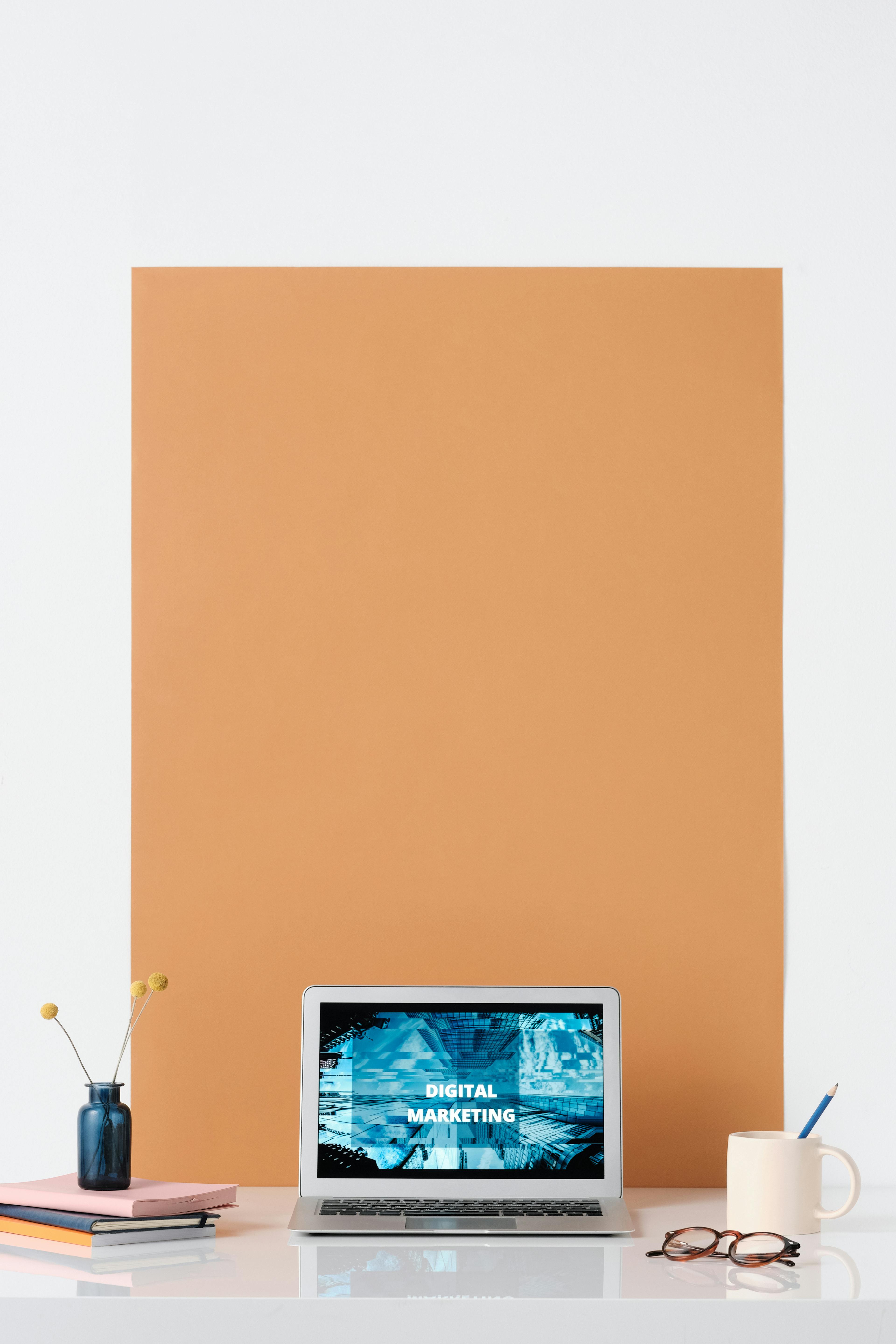 A modern computer screen showing a clean and professional brand design for a business.