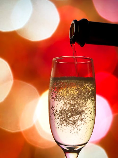 Free Champagne Glass with Sparkling Wine Stock Photo