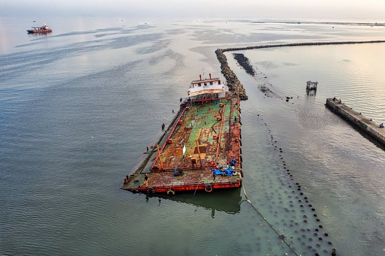 View Of A Sunken Ship