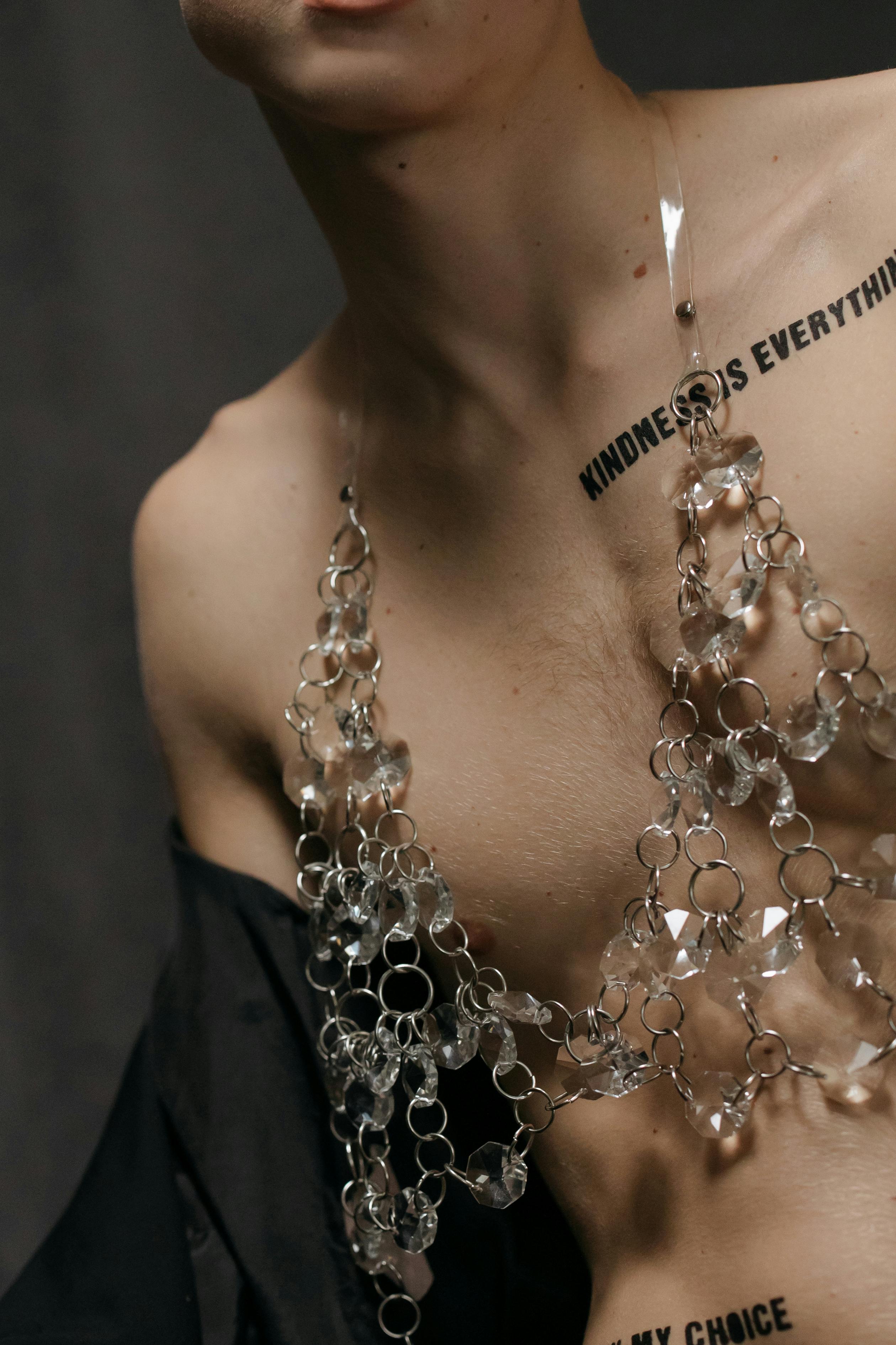 Topless Man With Silver Chain Necklace · Free Stock Photo