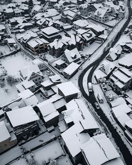 Kostnadsfri bild av byggnader, hus, snö