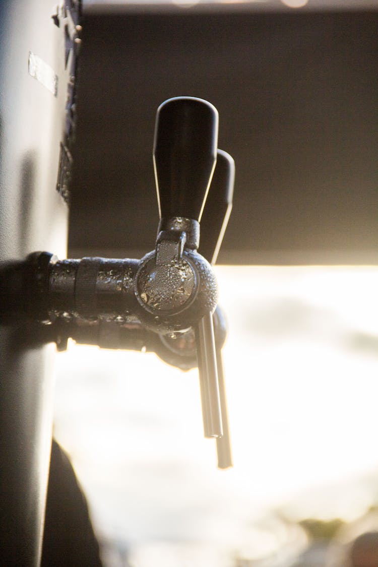 Beer Tap Glistening In Sunlight