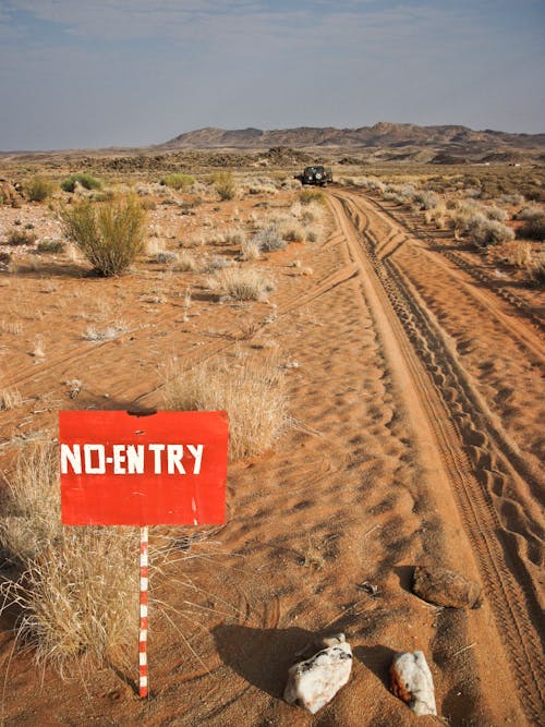 Free A No Entry Sign in an Off Road Stock Photo