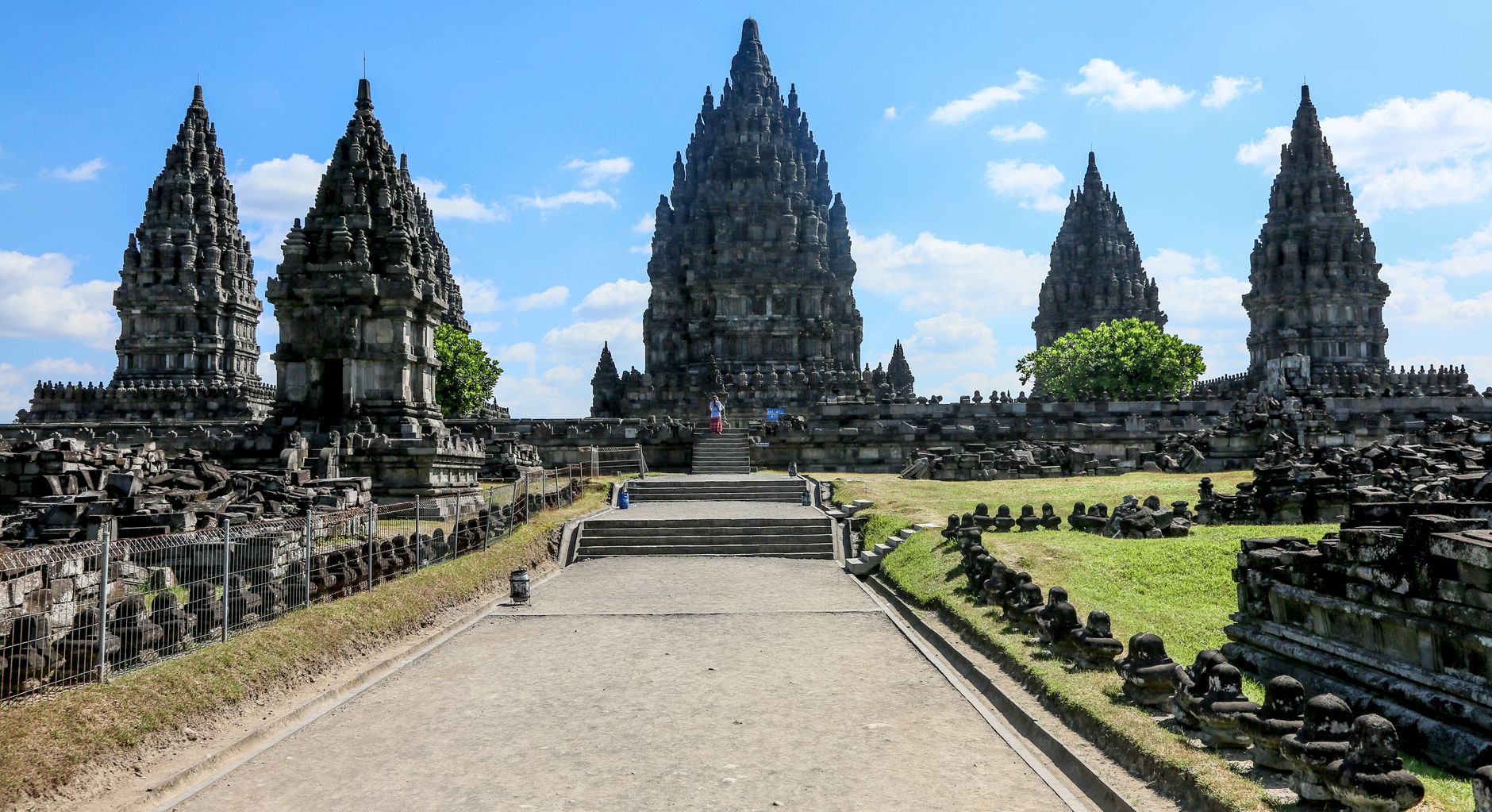 Stunning view of Prambanan Temple, a UNESCO World Heritage Site in Indonesia.