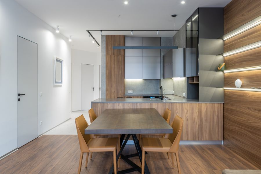 Walnut cabinetry detail