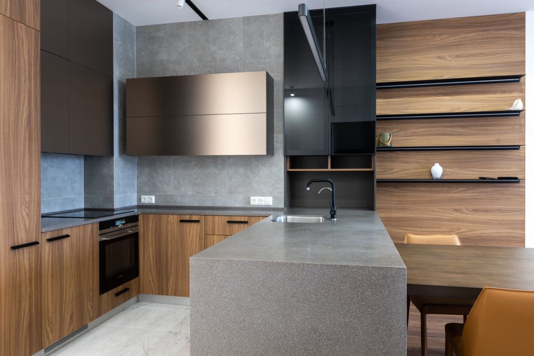 Contemporary kitchen with modern cabinetry