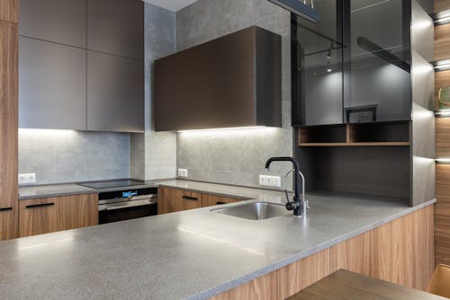 Free Kitchen interior with modern appliances Stock Photo