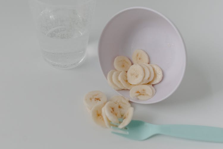 Slices Of Banana On A Bowl