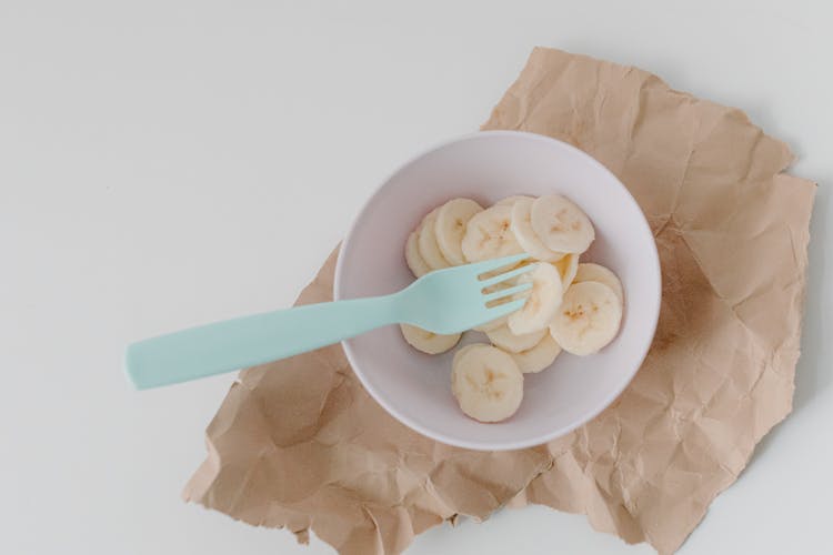 Slices Of Banana On A Bowl