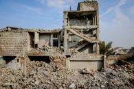 Destroyed construction in desolate area