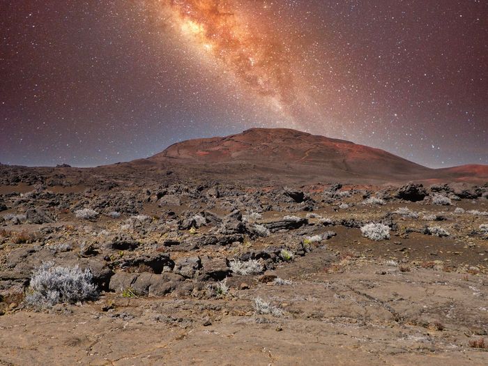 Volcanic ridge under a starfield — photo by laurent planson crequer on Pexels