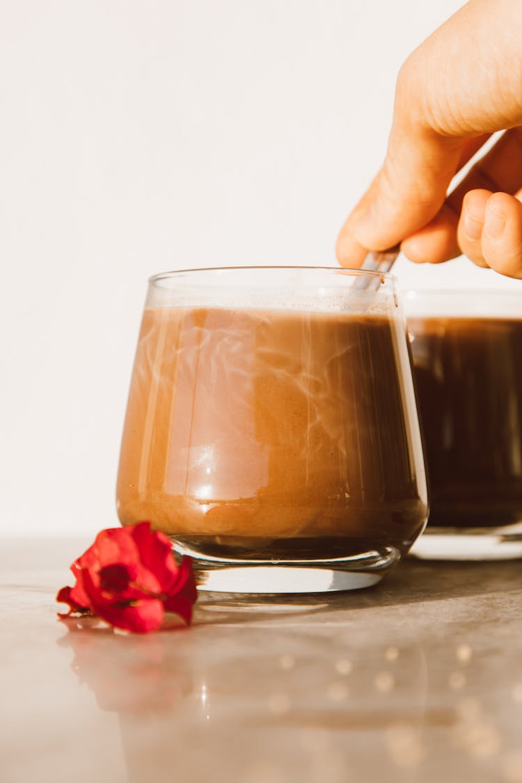 Chocolate Drink In A Clear Glass