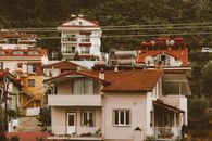 Hillside Concrete Dwellings With Roof Tiles