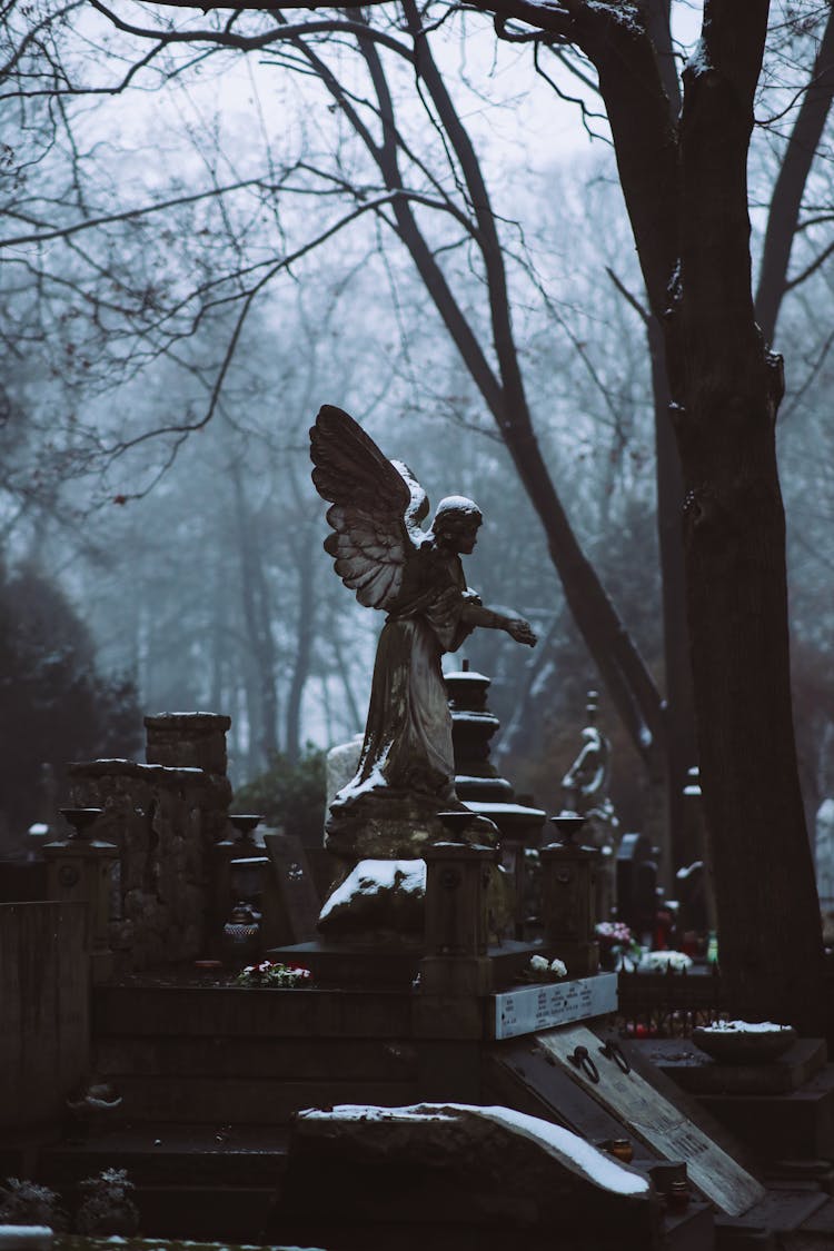 Angel Statue In A Cemetery