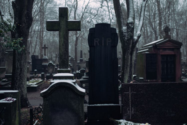 Tombstones In The Cemetery