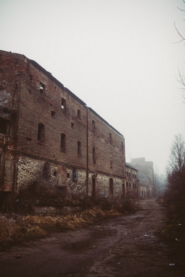 Abandoned Buildings In An Old Town