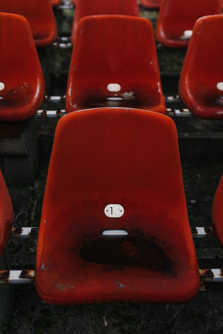 Red Plastic Stadium Seats 