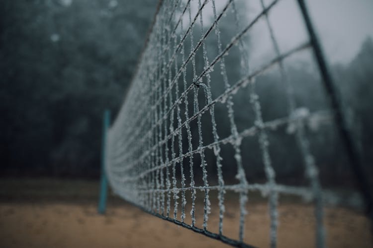 A Frosted Volleyball Net