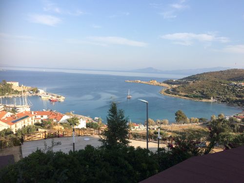 Free A stunning view of a Mediterranean coastline and harbor, perfect for travel inspiration. Stock Photo