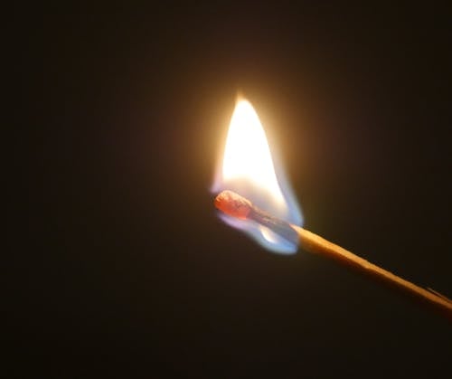 Lighted Match Stick on Fire