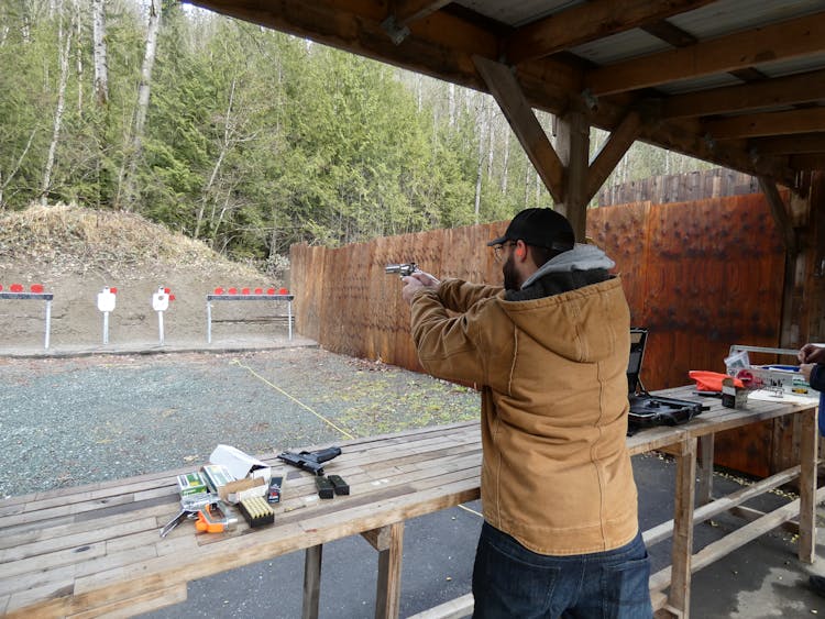 A Man At A Shooting Range