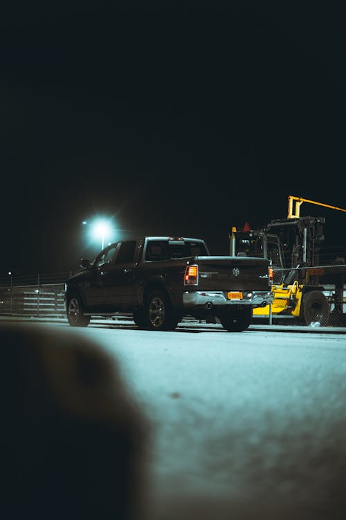 Free Black Pickup Truck on Road during Night Time Stock Photo
