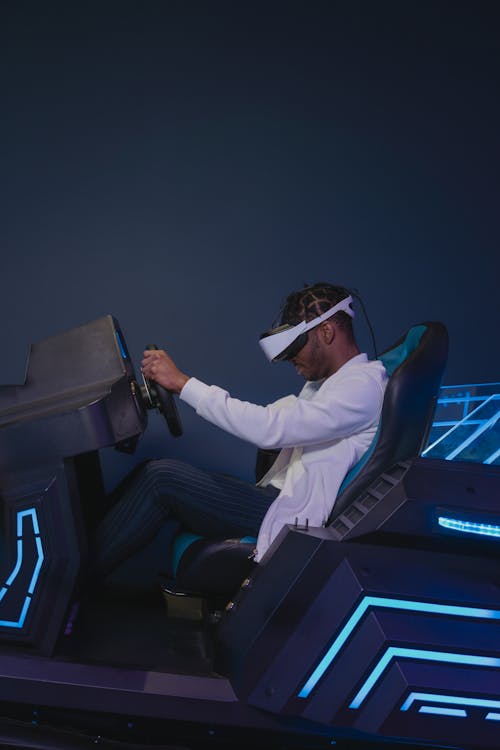 Person Using Virtual Reality Glasses