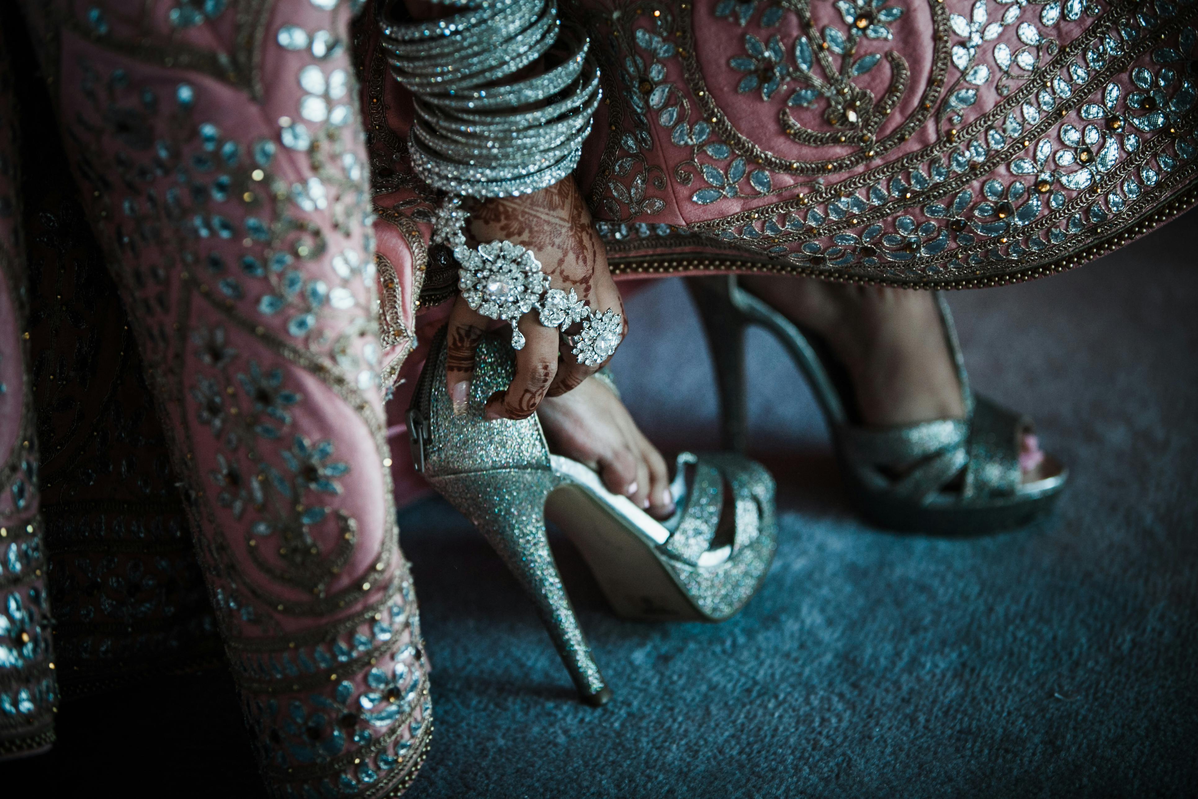 Matching accessories with the blush pink bridal lehenga | Bridal sandals,  Bridal sandals heels, Bridal shoes