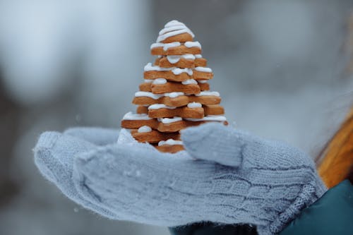 Free Close-Up Shot of Person Holding Christmas Cookies Stock Photo