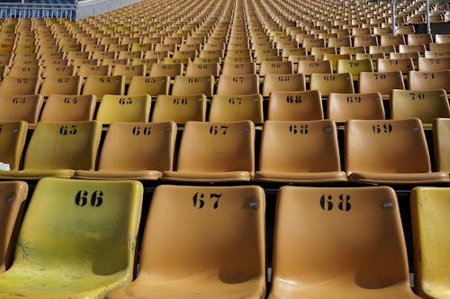Free Empty Bleachers in the Stadium Stock Photo