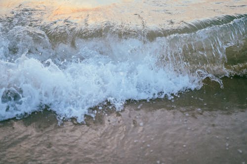 波浪撞擊, 海灘, 特写 的 免费素材图片